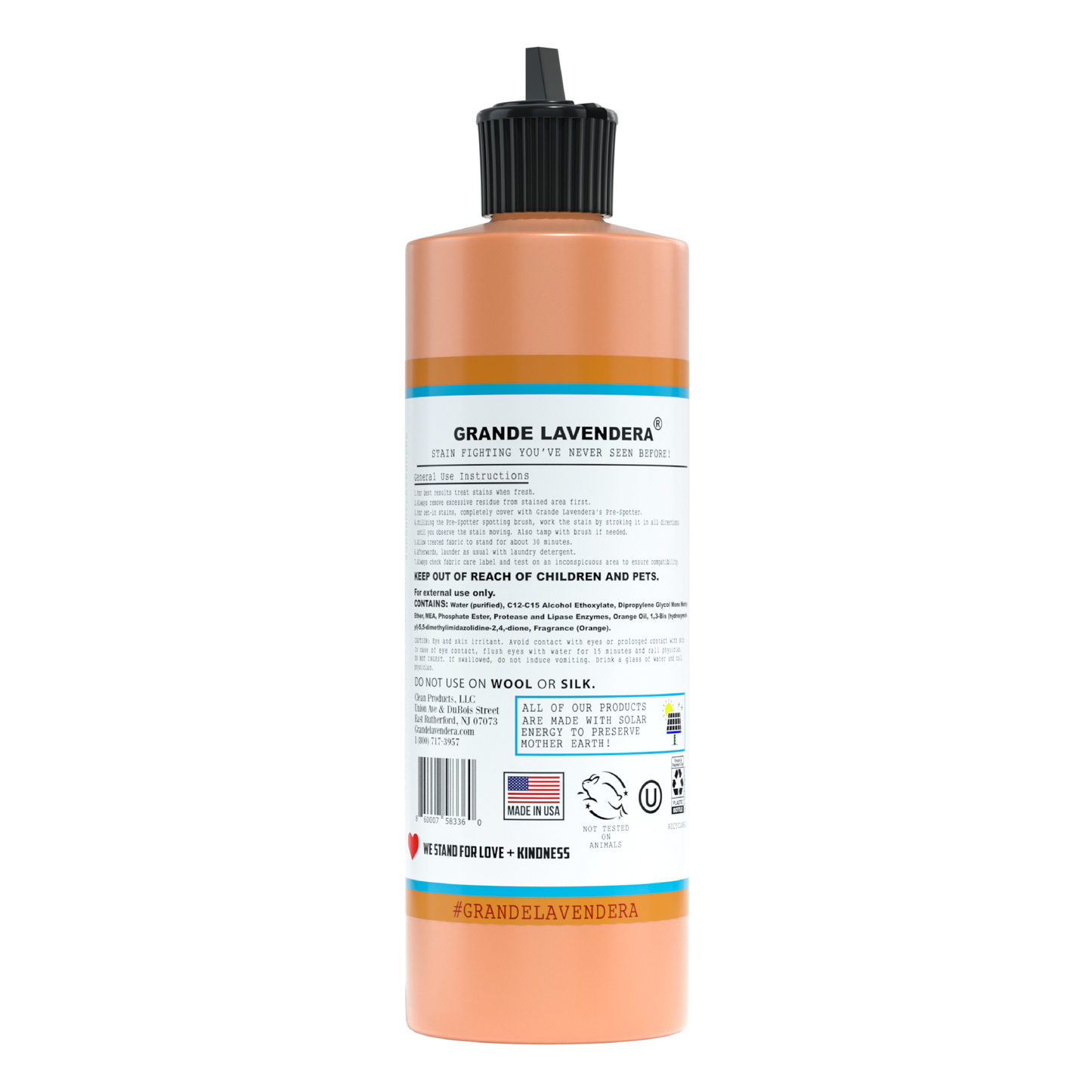 Magic Stain Remover Pre-Spotter back label