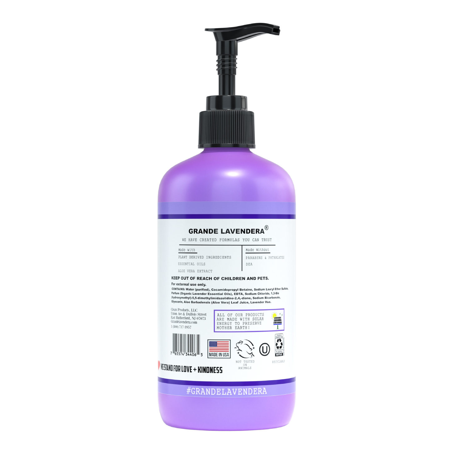 Fresh + Lavender Hand & Body Soap back label