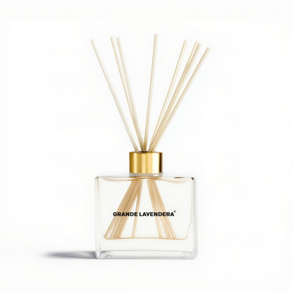 3 Count - Grande Lavendera® Elegant Reed Diffuser with Custom Colored Reeds and 4 Decorative Collars