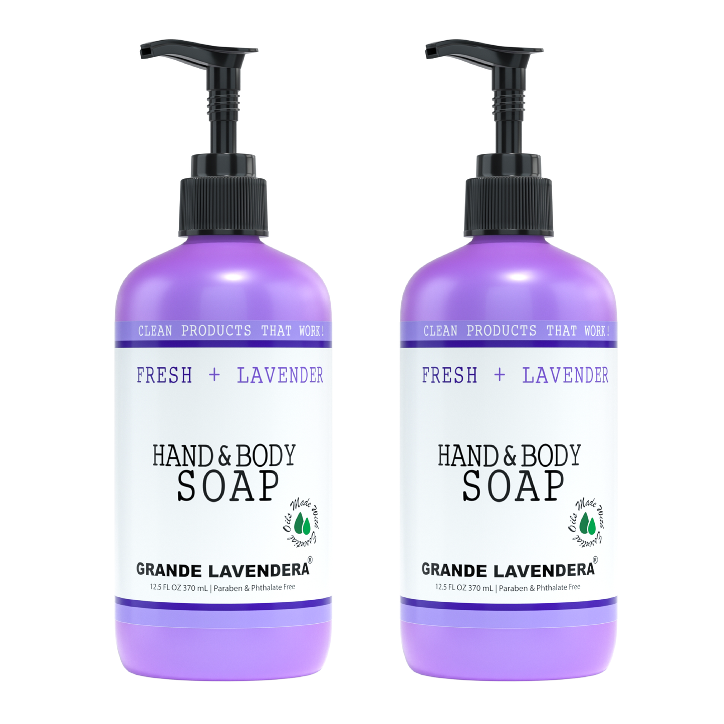 Hand & Body Soap 2 Pack - Fresh + Lavender