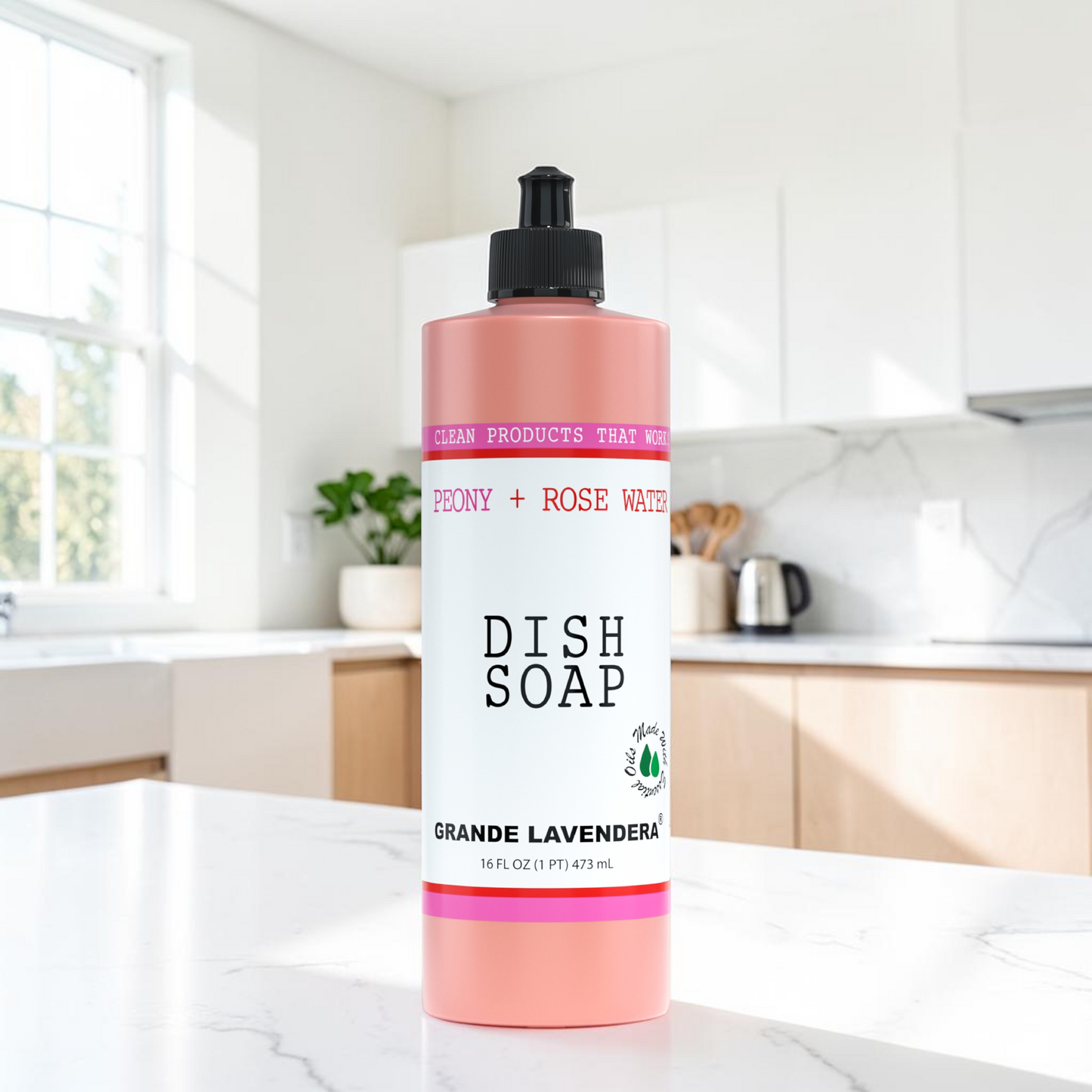 Grande Lavendera Dish Soap - Peony + Rose Water