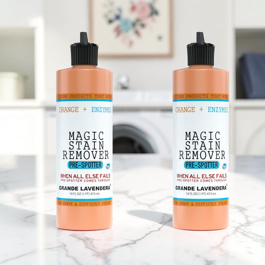 Paquete de 2 - GRANDE LAVENDERA QUITAMANCHAS MÁGICO™ Pretratamiento – Naranja + Enzimas