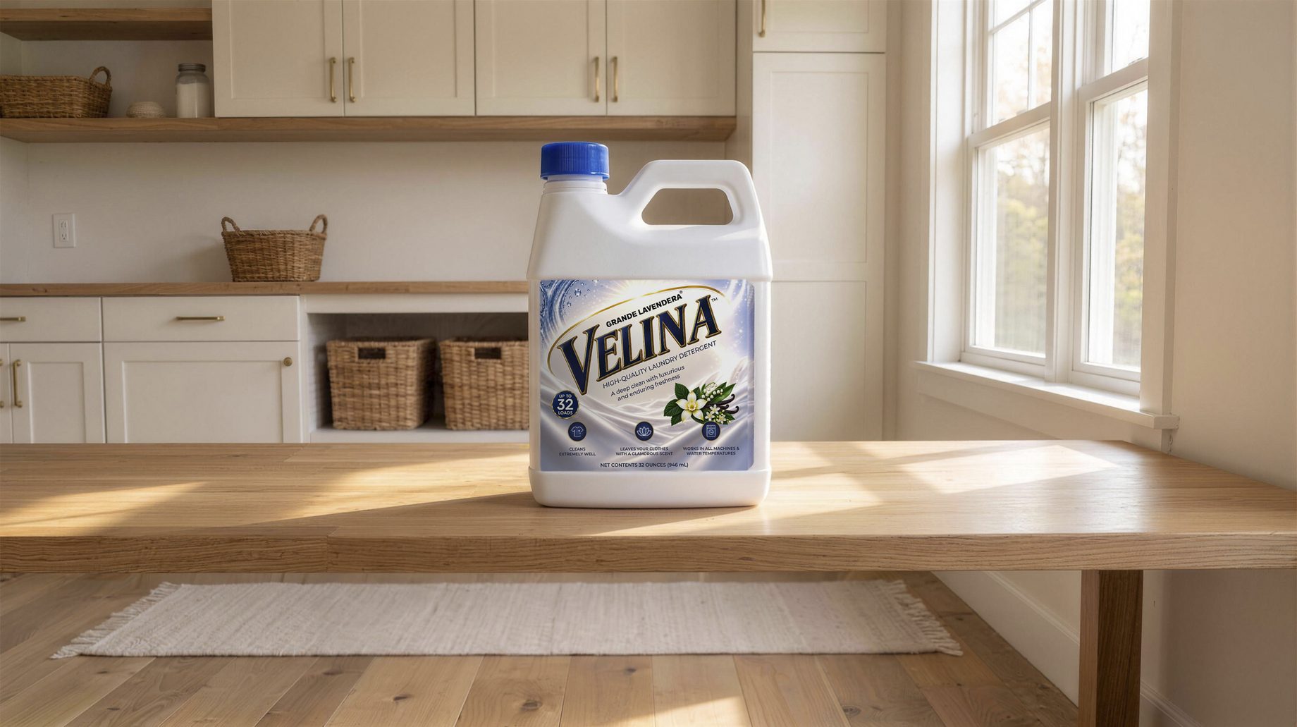 Velina on an oak counter